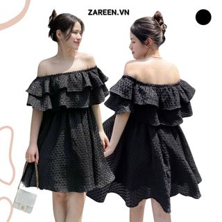Zareen | đầm xòe trễ vai 2 tầng zareen dax53 - đen