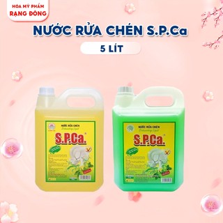 Nước Rửa Chén Bát SPCa 5kg Cao Cấp Chiết Xuất Chanh Và Trà Xanh Diệt Sạch Khuẩn, Không Hại Da Tay