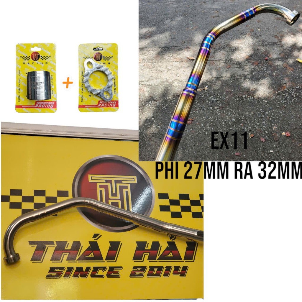 Cổ pô titan lên màu gắn cho dòng xe EXCITER 2011-2014 (ex135) kèm khâu nối