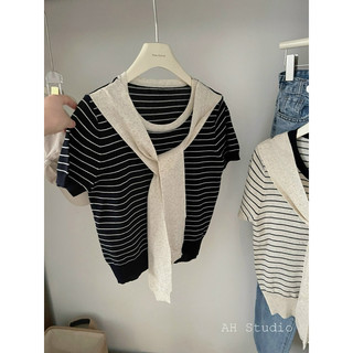Áo montoghi len mỏng buộc khăn