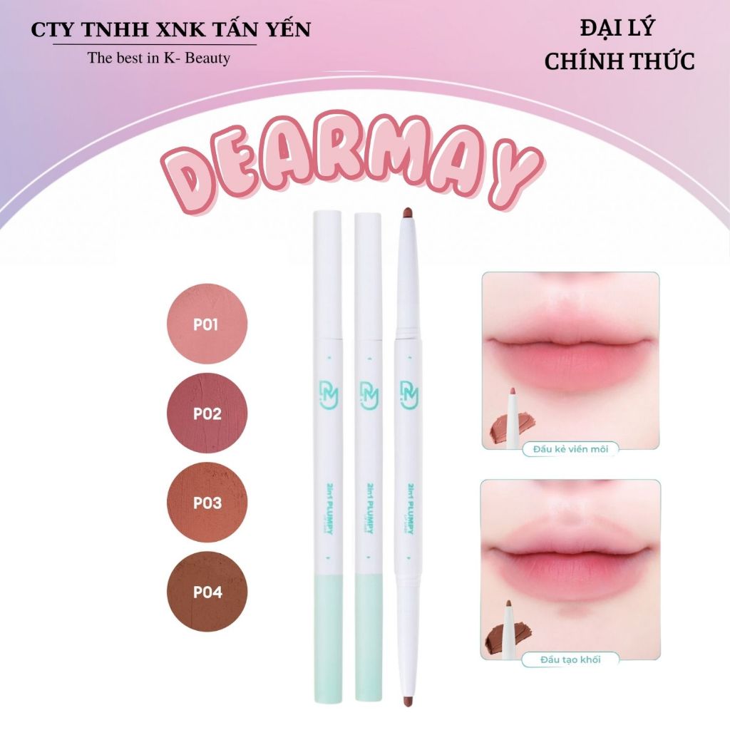 Chì Kẻ Viền Môi Dearmay 2in1 Plumpy Lip Liner 0.36g