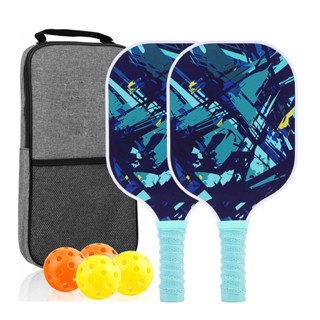 Bộ 2 Vợt Chơi Bóng Pickleball Mặt Nhám Siêu Nhẹ Kèm Túi và 4 Quả Bóng Chuyên Nghiệp Bền Đẹp Chắc Tay