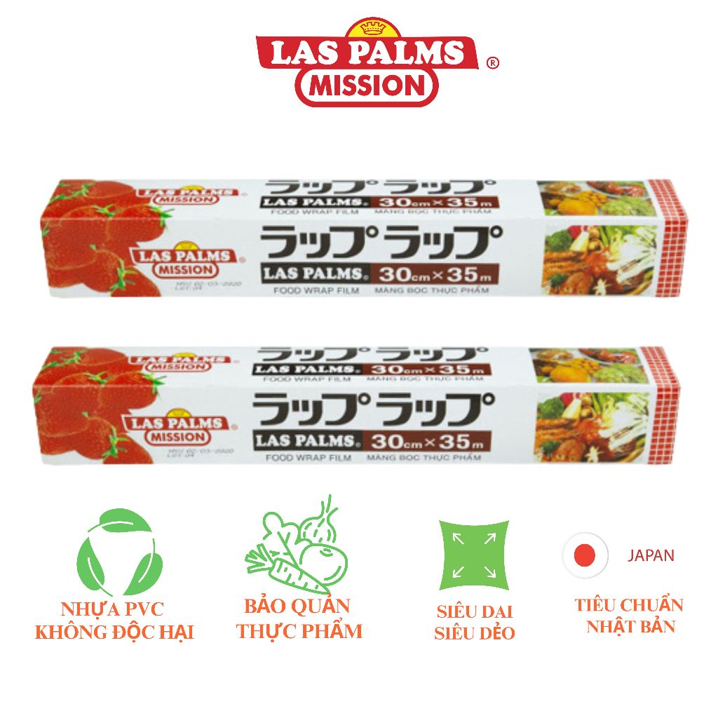 Màng bọc thực phẩm tự hủy sinh học chính hãng Laspalms chất liệu PVC an toàn cho sức khỏe loại hộp nhỏ tiện lợi