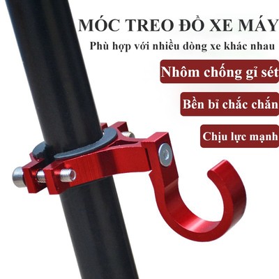 Móc treo đồ xe máy 2in1 MYT đa năng gắn ghi đông xe máy xe điện chất liệu hợp kim nhôm CNC cao cấp chịu lực mạnh gấp đôi