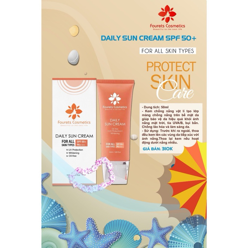Kem chống nắng DAILY SUN CREAM Fourets Cosmetics