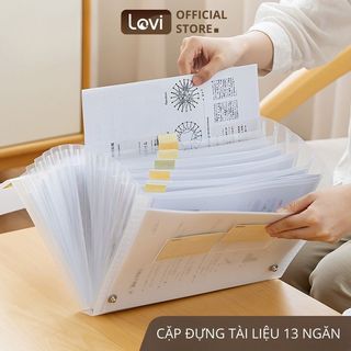 Cặp đựng tài liệu nhiều ngăn LoviOffice N325 có dây cài nút bấm, lưu trữ giấy tờ, hoá đơn tiện lợi