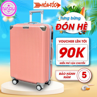 [Free Ship] Vali bo góc xách tay siêu nhẹ size 20-24, Valy kéo du lịch thời trang nhựa ABS PC chống va đập chính hãng