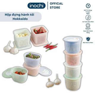  Hộp Đựng Hành Tỏi Inochi Hokkaido Có Nắp Kháng Khuẩn Ag+ Chống Ẩm Mốc Nhựa PP Nguyên Sinh Cao Cấp 