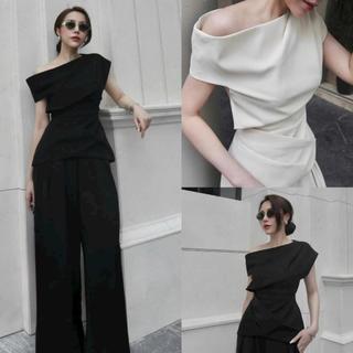 Set K46 áo lệch vai quần ống rộng