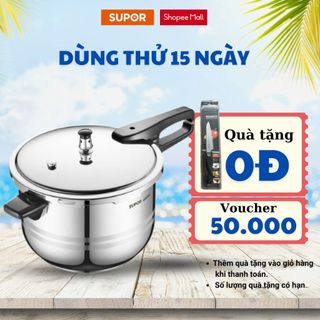 Nồi áp suất bếp gas, từ inox 304 Supor dày 5 lớp 5.2L -22cm hàng chính hãng bảo hành 12 tháng sử dụng mọi loại bếp