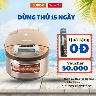 Nồi cơm điện Niêu điện tử kèm vỉ hấp Supor 1.8L CFXB50FC33VN-75 bảo hành 12 tháng 1 đổi 1 trong 15 ngày.