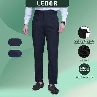 Quần tây nam cạp cao Sidetab Limited LEDOR xếp ly form Regular-fit, sang trọng, thanh lịch.