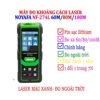 Máy đo khoảng cách Laser Noyafa NF-274L, tia laser xanh đo ngoài trời khoảng cách 60M/80/100M