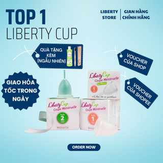 Cốc nguyệt san Liberty Cup nhập khẩu chính hãng, 100% silicon y tế, độ mềm lý tưởng, dễ sử dụng