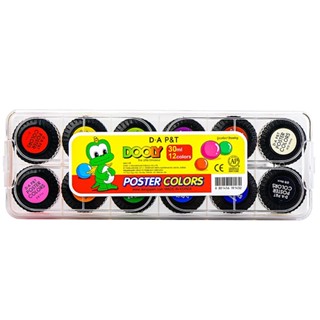  Bộ Màu Poster Dooly 12 Màu Hàn Quốc –10ml Hoặc 30ml – Mịn Sáng Khô Nhanh – Phù Hợp Bé Học Vẽ & Mỹ Thuật 
