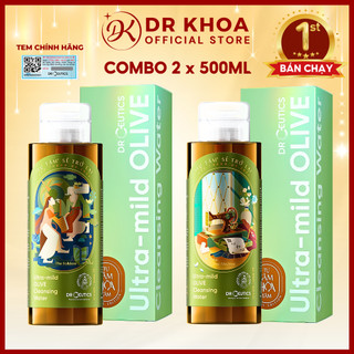 Combo 2 nước tẩy trang drceutics ultra mild olive micellar water 2x500ml