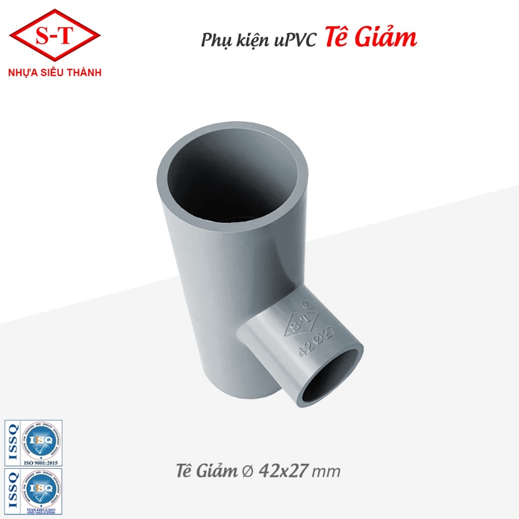 Tê Giảm 42/21, 42/27, 42/34 - 49/21, 49/27, 49/34, 49/42 - 60/21, 60/27, 60/34, 60/42, 60/49 Nhựa PV