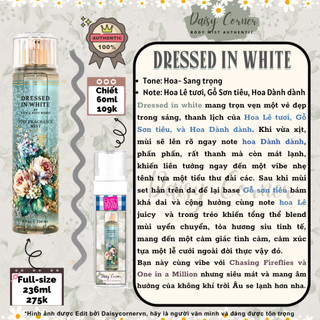 [🇺🇸Bill Mỹ] Dressed in white - Xịt thơm toàn thân Body Mist Bath and Body Works