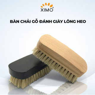 Bàn chải gỗ đánh giày lông heo thật XIMO