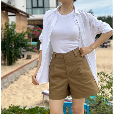 Áo sơ mi trắng tay dài linen cotton cao cấp