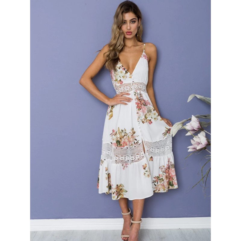 Pass đầm hoạ tiết boho