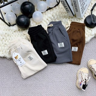 Combo 3 quần dài cho bé mặc thu đông siêu đẹp có chun eo co giãn chất vải tăm len phù hợp các mùa cho bé