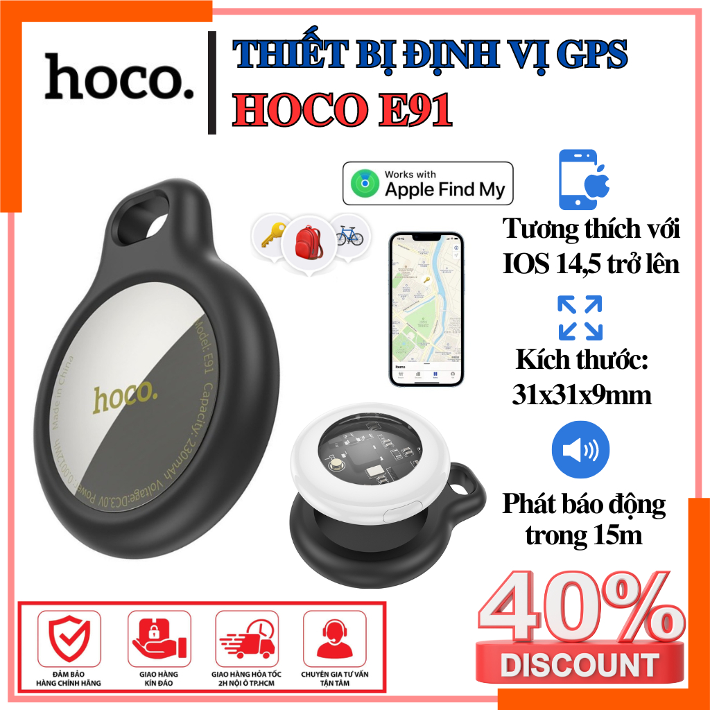 Thiết Bị Định Vị GPS Mini Hoco E91 - Định Vị Không Giới Hạn Khoảng Cách, Pin Trâu 1 Năm