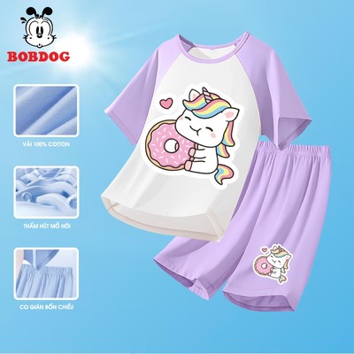 Bộ đồ cộc phối cho bé BOBDOG chất liệu cotton in hình cute cho bé