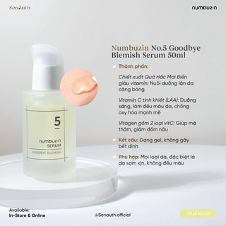 Tinh chất Numbuzin No.5 Goodbye Blemish Serum 50ml