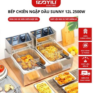 Bếp chiên nhúng điện ngập dầu ETON 6L 12L Công suất 2000W. Bảo Hành 12 Tháng