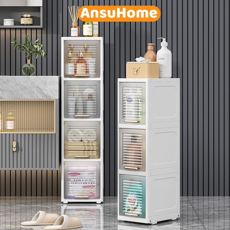 Tủ nhựa đựng đồ nhà tắm, nhà bếp, phòng ngủ, tủ mini có rãnh để đồ đa năng