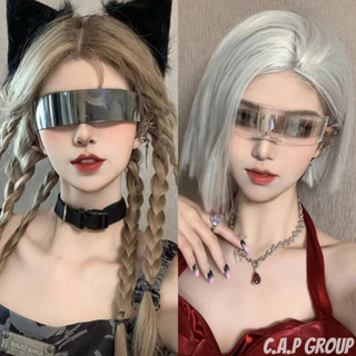 Kính mắt râm hình chữ nhật Cyberpunk sống ảo kiểu Công Nghệ Tương Lai Nam Nữ Hàn Quốc sang chảnh - TT