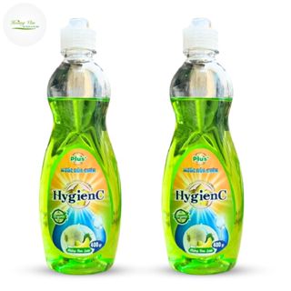 Combo 2 Chai nước rửa chén HygienC Plus - Giúp tẩy sạch vệ sinh vết dầu mỡ bám trên chén bát