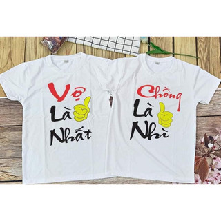 set 2 áo Cặp Vợ Là Nhất Ck Là Nhì thun cotton 100%