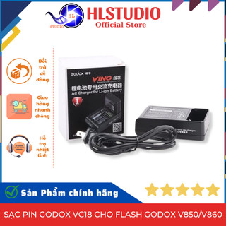 Sạc pin godox vc18 cho flash godox v850/v860 - hl studio