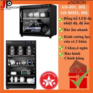 TỦ CHỐNG ẨM MÁY ẢNH ANDBON 80 (Lít). AD-80S. AD-80HS + QUÀ TẶNG