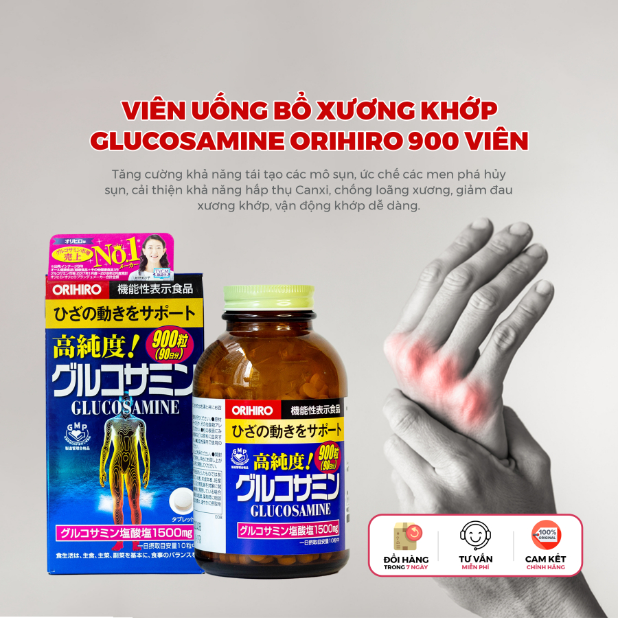 Viên uống Glucosamine 900 viên Nhật Bản, glucosamine 950 viên Nội Địa Nhật Bản