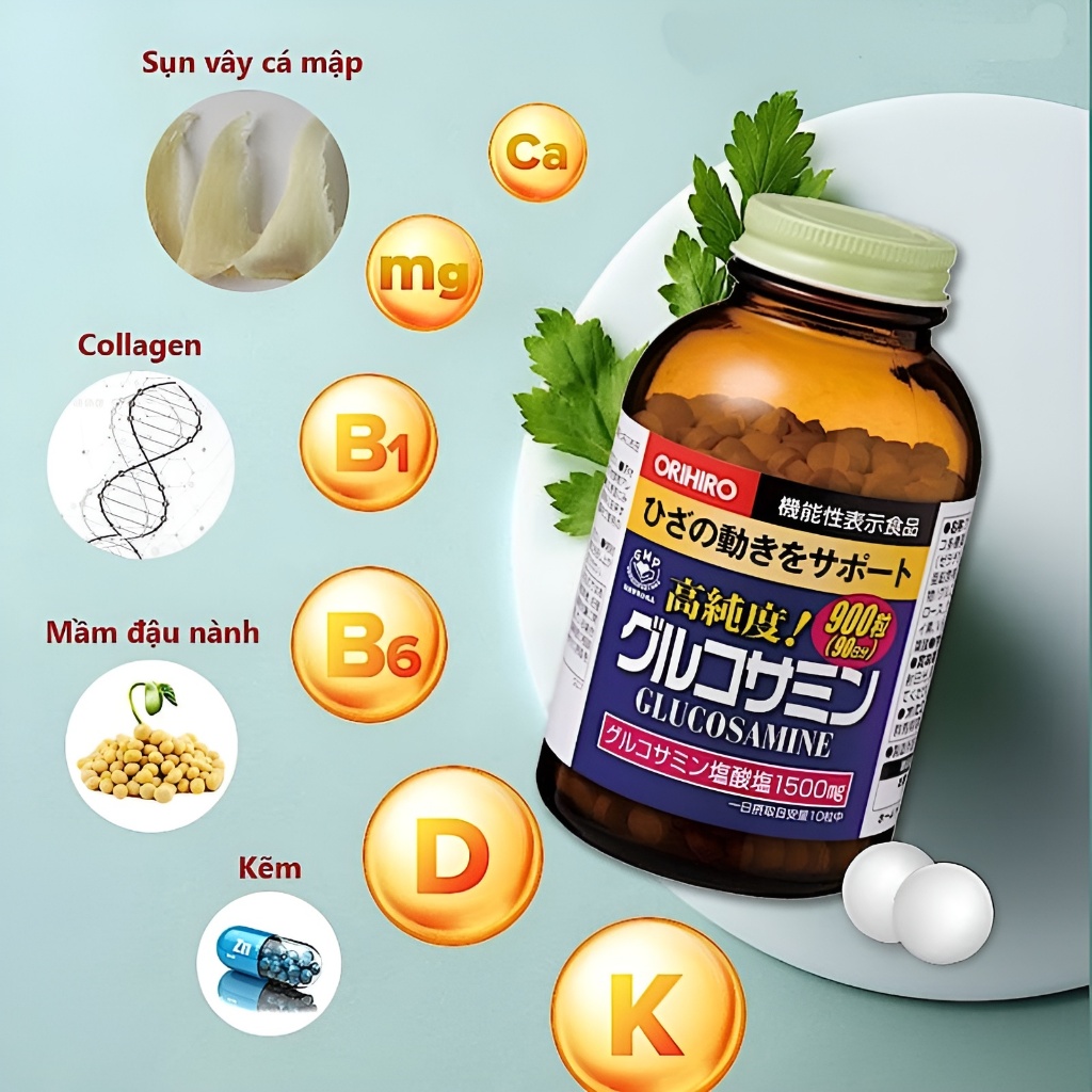 Viên uống Glucosamine 900 viên Nhật Bản, glucosamine 950 viên Nội Địa Nhật Bản