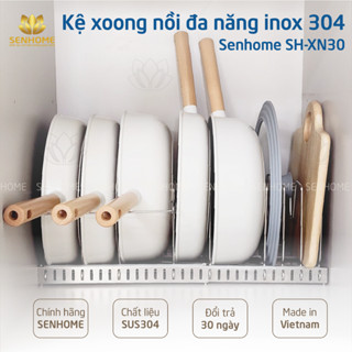 Giá để nồi chảo nắp vung đa năng, Giá úp nồi xoong chảo, chất liệu inox 304 cao cấp Senhome SH-GN30