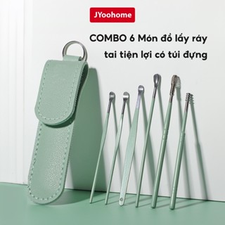 SET 6 Dụng Cụ Lấy Ráy Tai Bằng Thép Không Gỉ JYoohome Kèm Hộp Đựng, Que Lấy Ráy Tai Tiện Lợi
