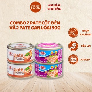Combo 2 pate cột đèn và 2 pate gan tím 90g halong canfoco