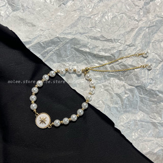 Vòng tay phối ngoc trai BLING siêu Hàn Quốc điều chỉnh được size dành cho phái nữ - ảnh thật molee.store