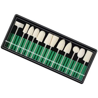 Bộ 12 đầu len cừu đánh bóng dùng cho máy khoan mài mini chân 2,35mm