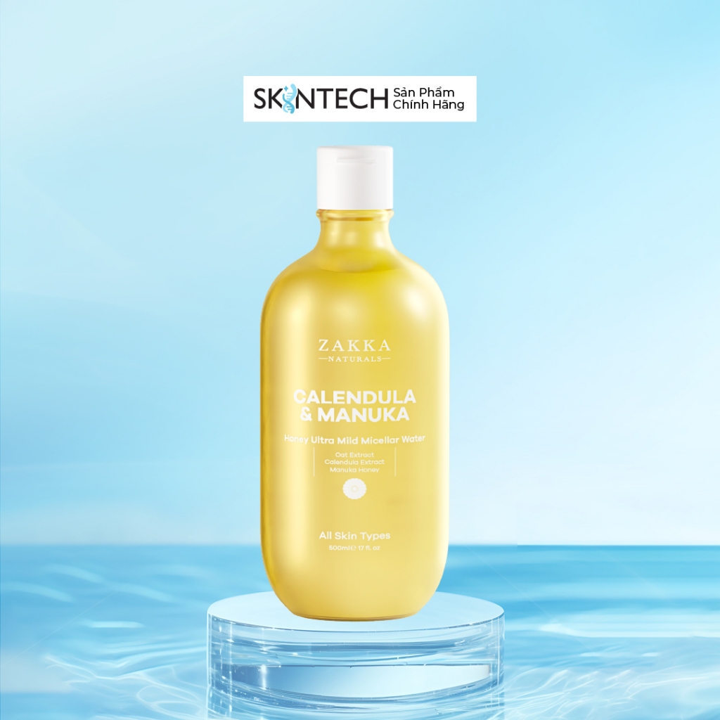 Nước Tẩy Trang Cúc Và Mật Ong Zakka Naturals Nhẹ Dịu Dành Cho Da Nhạy Cảm 500ml