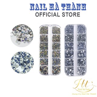 Đá gắn móng chân keo YHB trắng ab, khay đá nail chân lưới