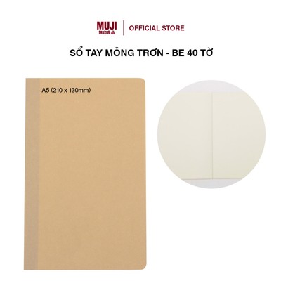 Sổ Tay Mỏng Trơn - Be 40 Tờ MUJI