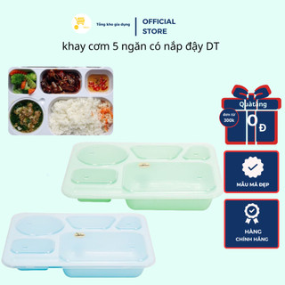 Khay Cơm Phần Có Nắp 5 Ngăn, Khay Đựng Cơm Chia Phần Cty Nhựa Duytan Mta-Mart