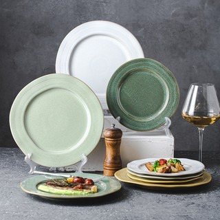 (HOT) Đĩa sứ nhiều màu men bóng hỏa biến bất quy tắc kiểu Nhật - Bát đĩa sứ nhà hàng cao cấp