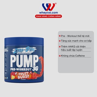 Pre Workout không caffeine Pump 3G Free Caffeine 375g