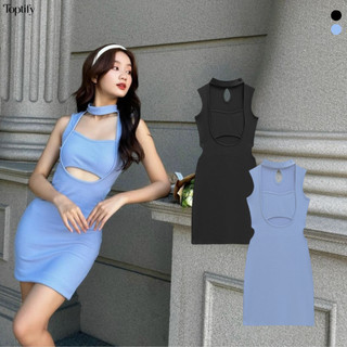 Đầm sát nách body nữ TOPTIFY cut out kiểu cổ cài dây Soleil Dress DT32